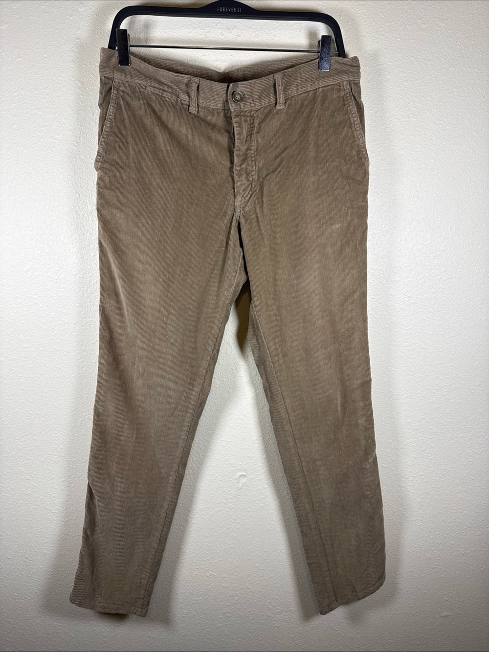 Montezemolo Tan Corduroy Men’s Trouser Pants Sz 34x32 Made In Italy Tapered Leg